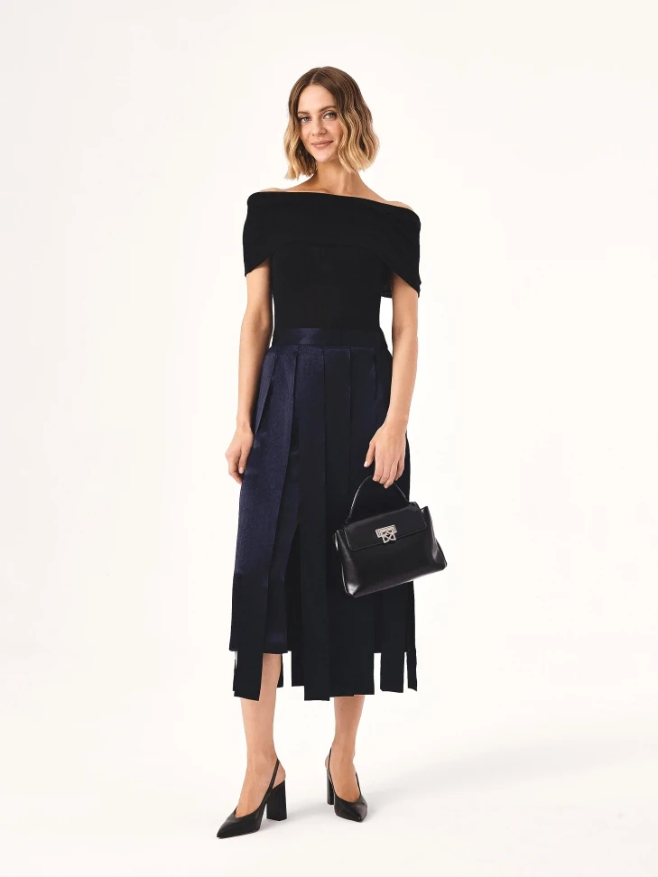 Kazar Black Slingback Pumps With A Wide Heel