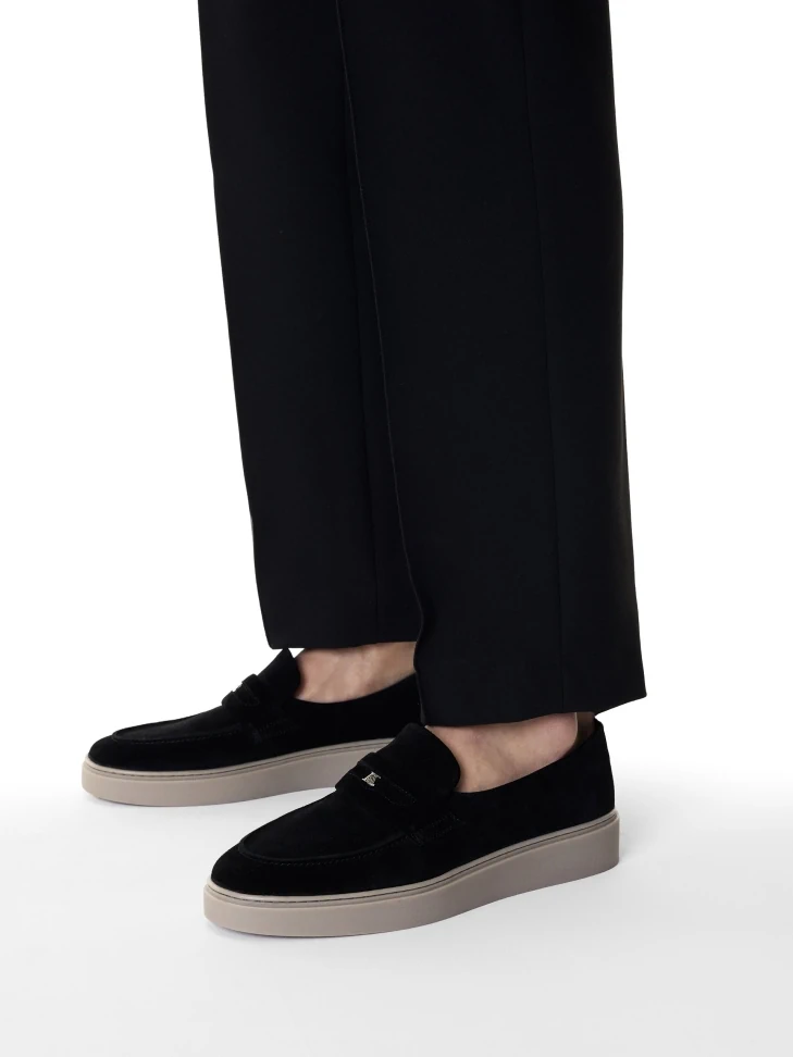 Kazar Black Slip-on Sneakers With Silver Logo