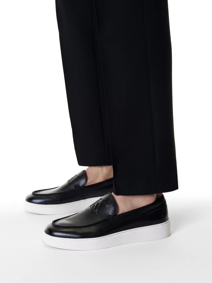 Kazar Black Slip-on Sneakers With White Sole