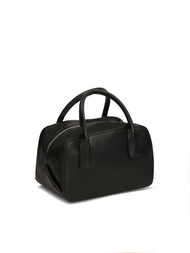 Kazar Black Small Handbag With Strap And Handles