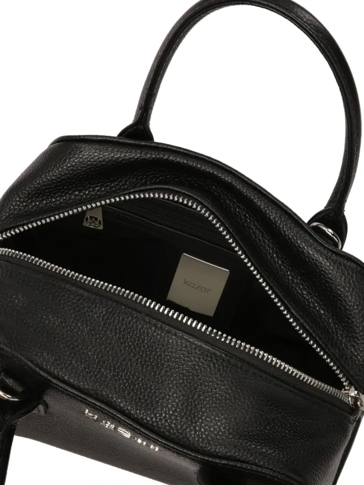 Kazar Black Small Handbag With Strap And Handles