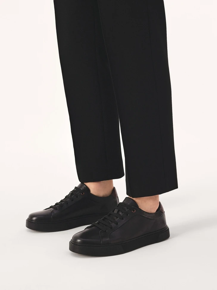 Kazar Black Sneakers With Brown Insert