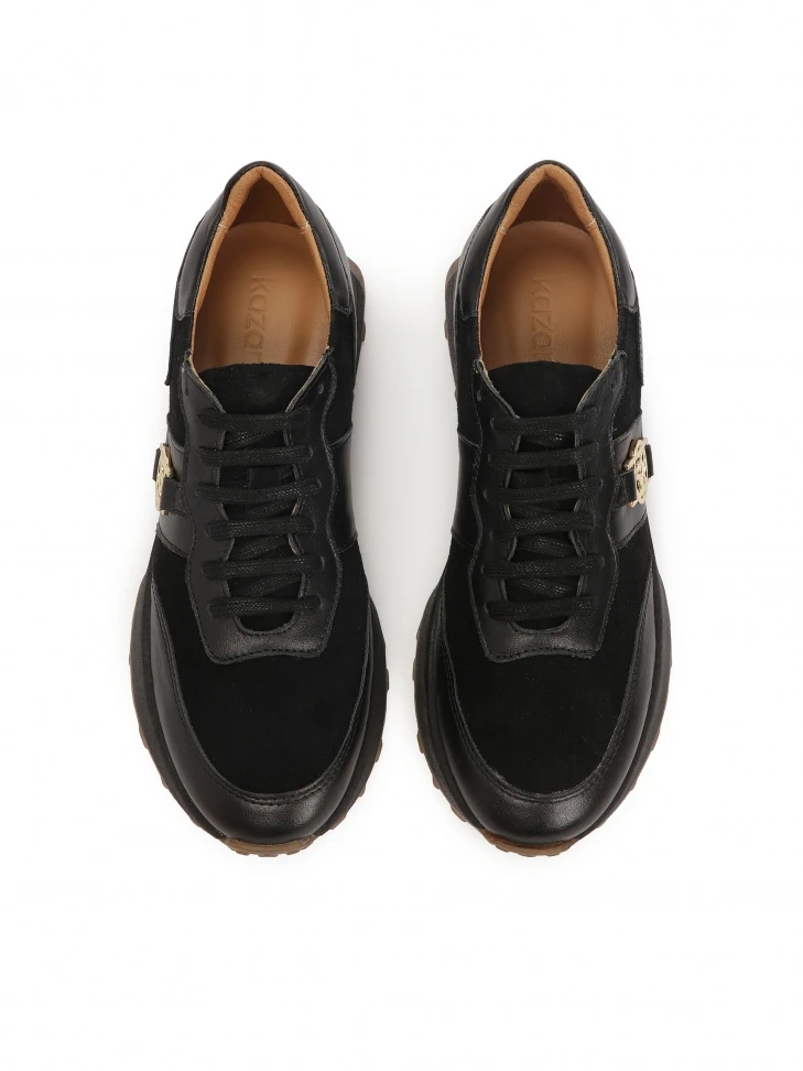 Kazar Black Sneakers With Contrasting Sole
