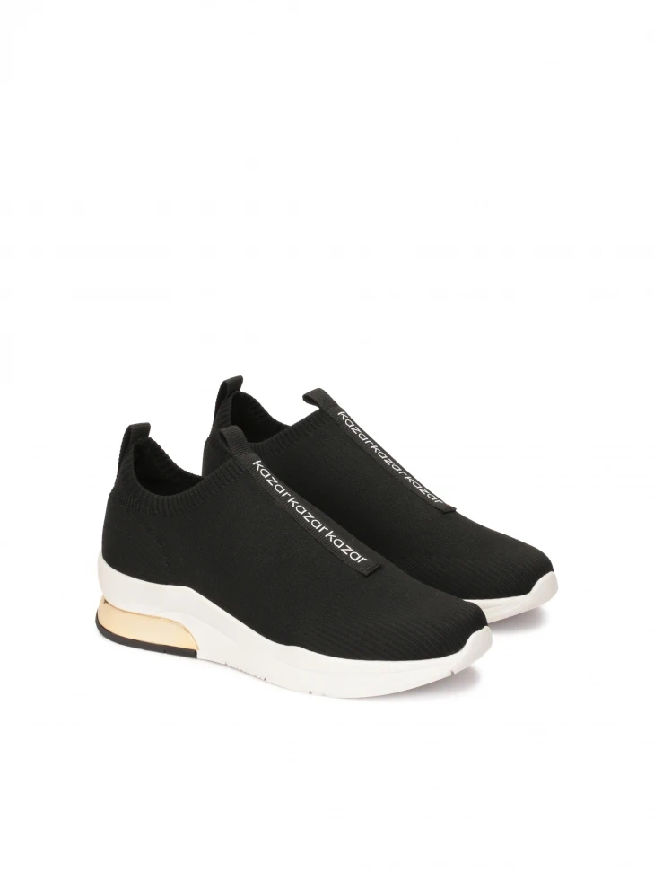 Kazar Black Sneakers With Elastic Slip-on Upper