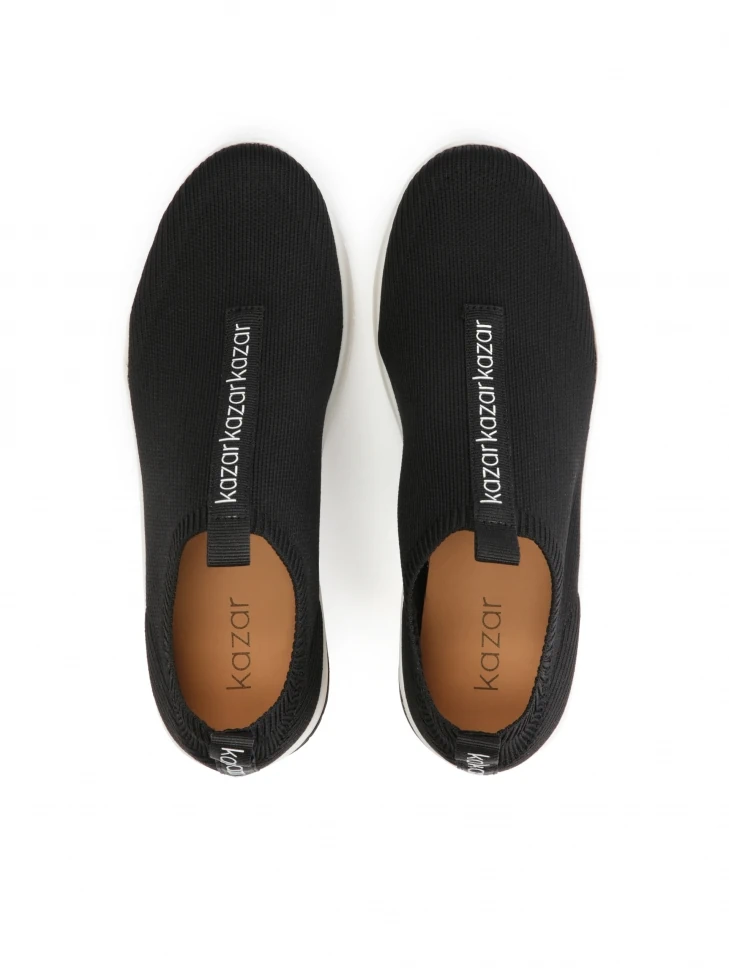 Kazar Black Sneakers With Elastic Slip-on Upper
