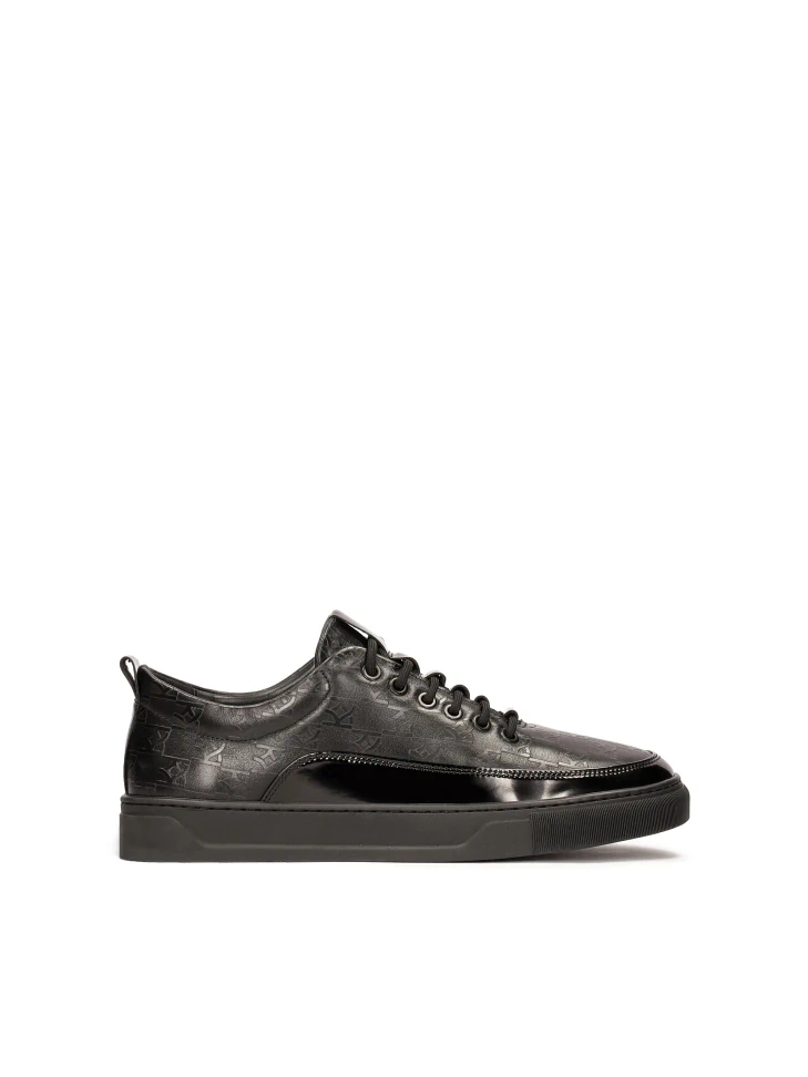 kazar Black sneakers with embossed pattern