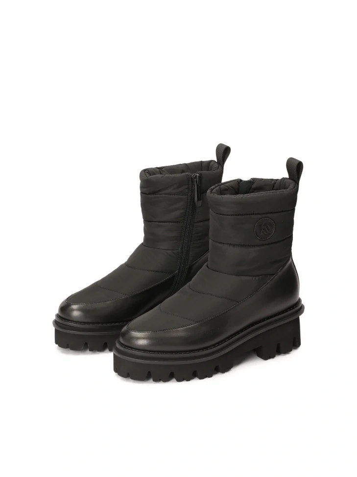 Kazar Black Snow Boots On Trep Sole