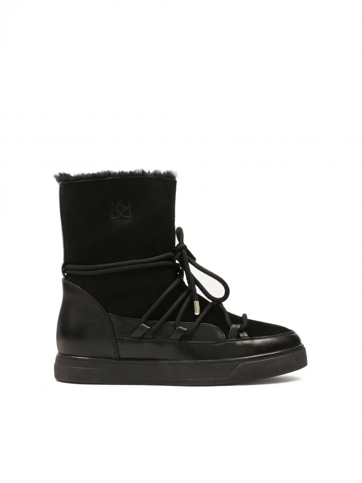 kazar Black snow boots with suede upper