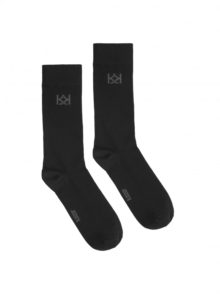 Kazar Black Socks With Wide Welt