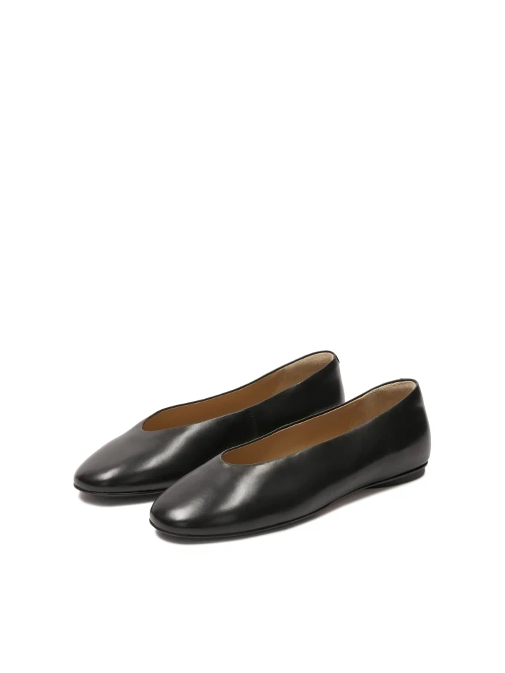 Kazar Black Soft Leather Ballerinas