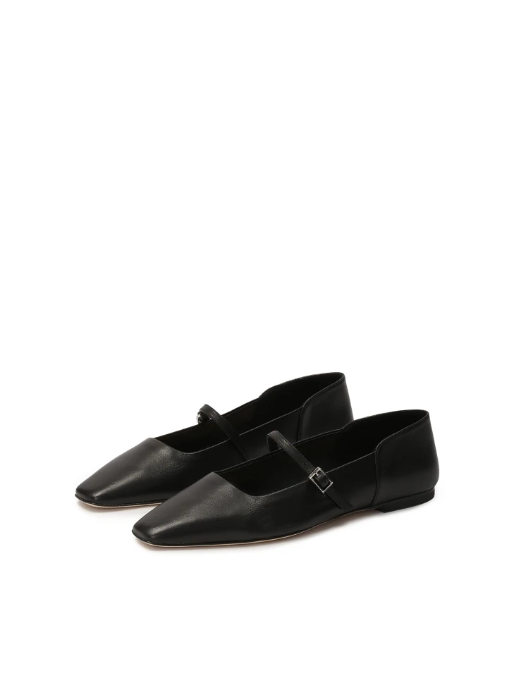 Kazar Black Soft Leather Ballerinas