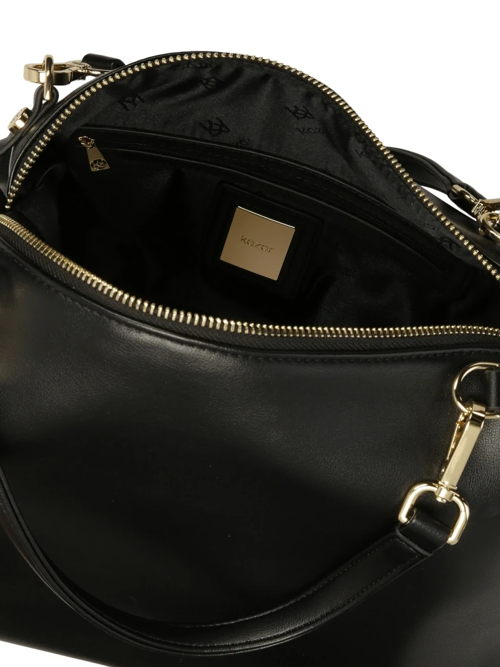 Kazar Black Soft Leather Handbag