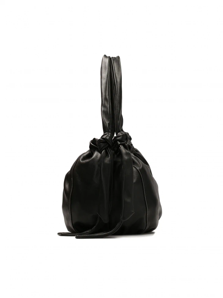 Kazar Black Soft Leather Pouch Bag