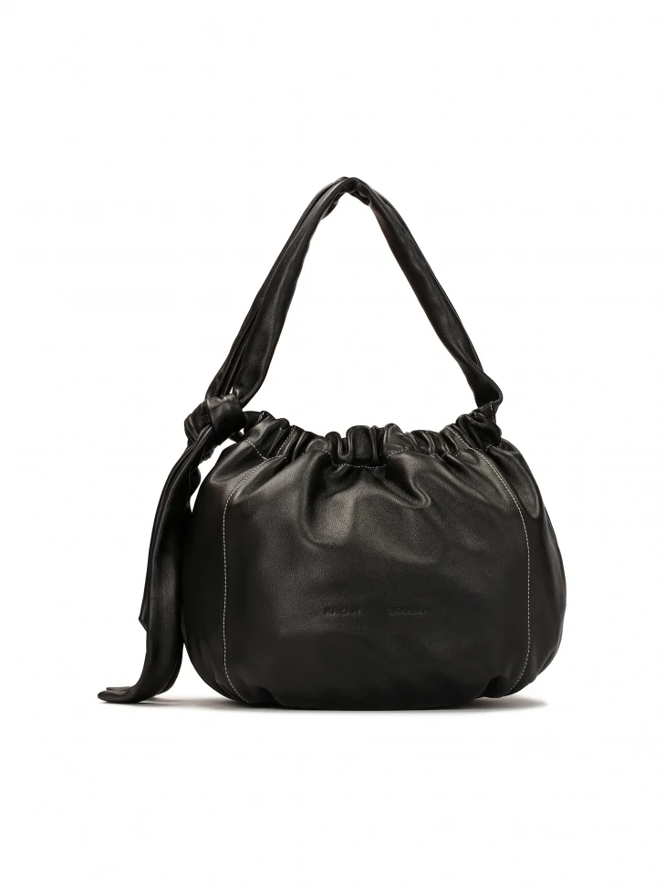 kazar Black soft leather pouch bag