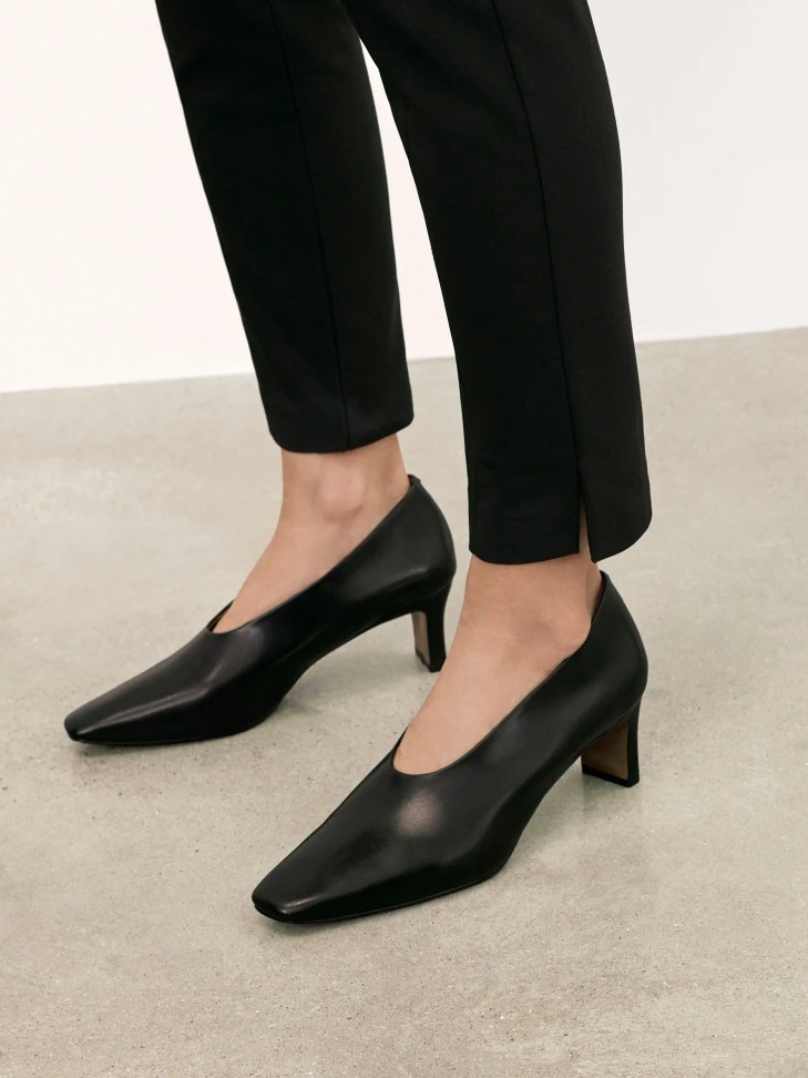 Kazar Black Square Nose Pumps