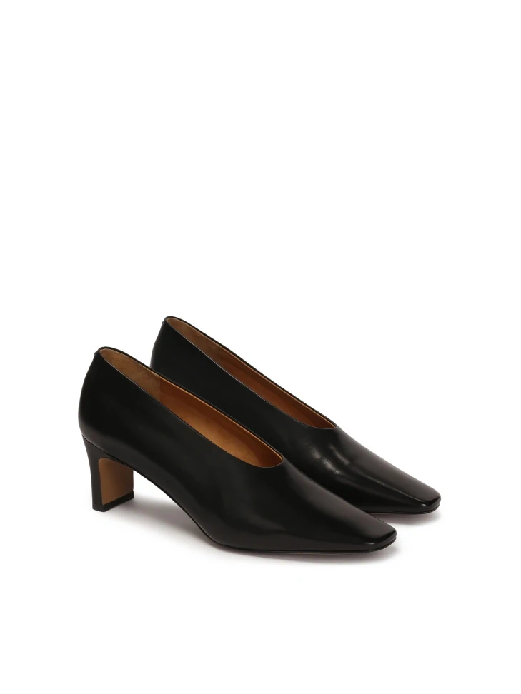Kazar Black Square Nose Pumps