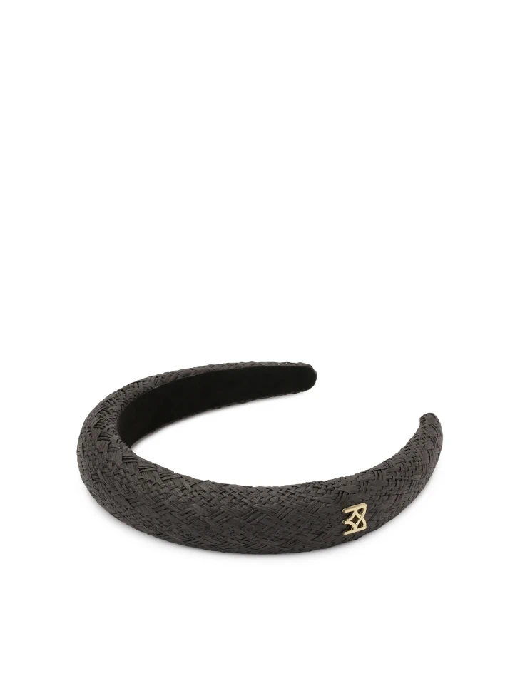 kazar Black straw hairband