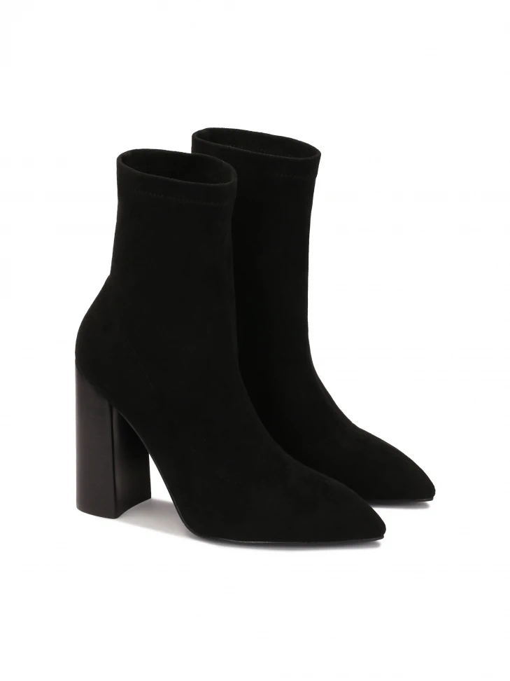 Kazar Black Stretch Fabric Boots