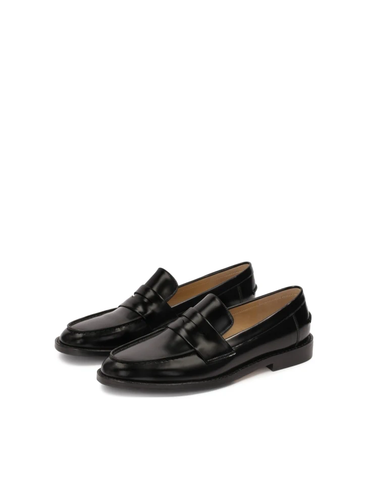 Kazar Black Stylish Loafers Made Of Grain Leather