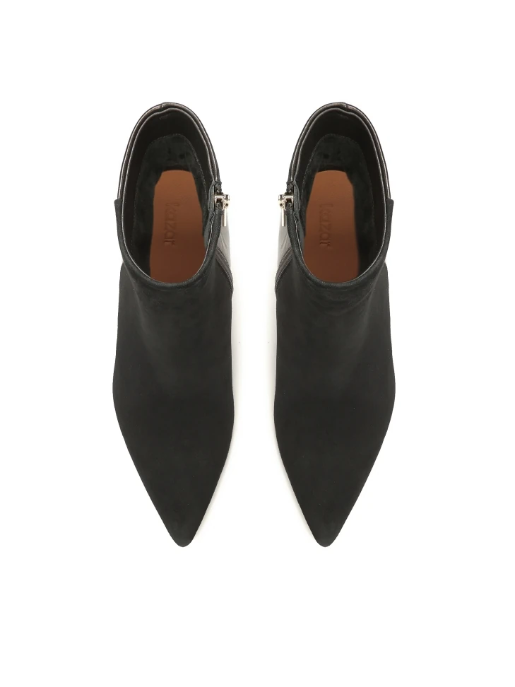 Kazar Black Suede And Smooth Leather Boots