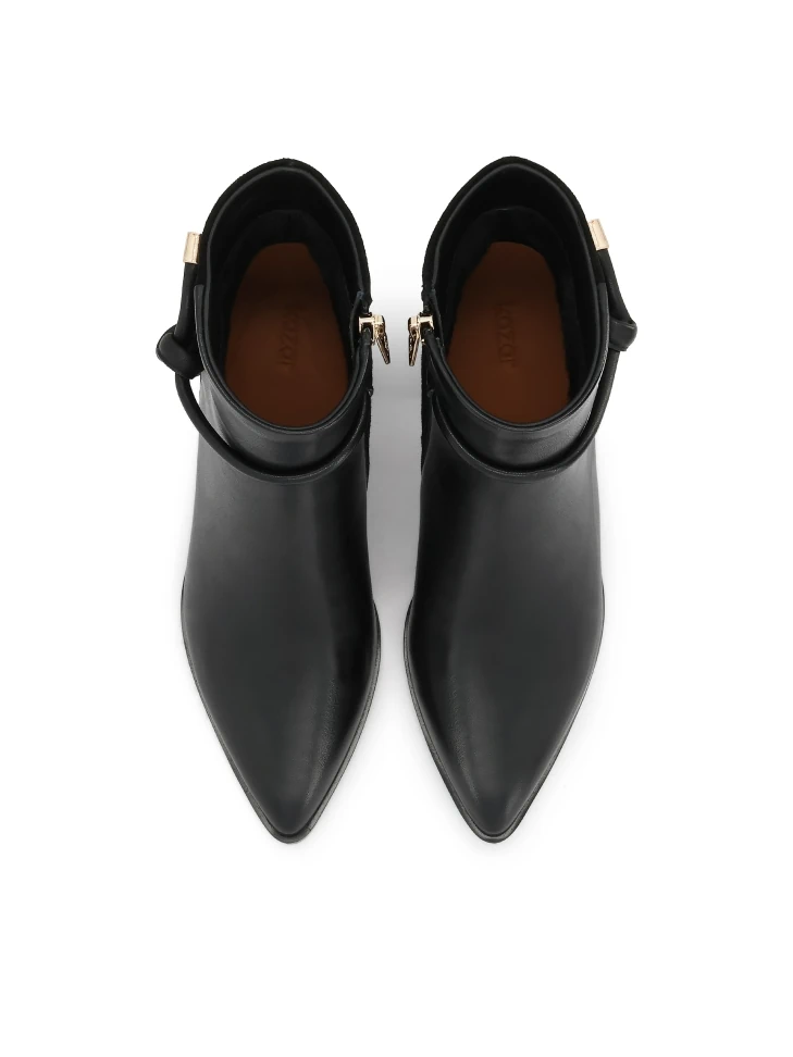 Kazar Black Suede And Smooth Leather Boots