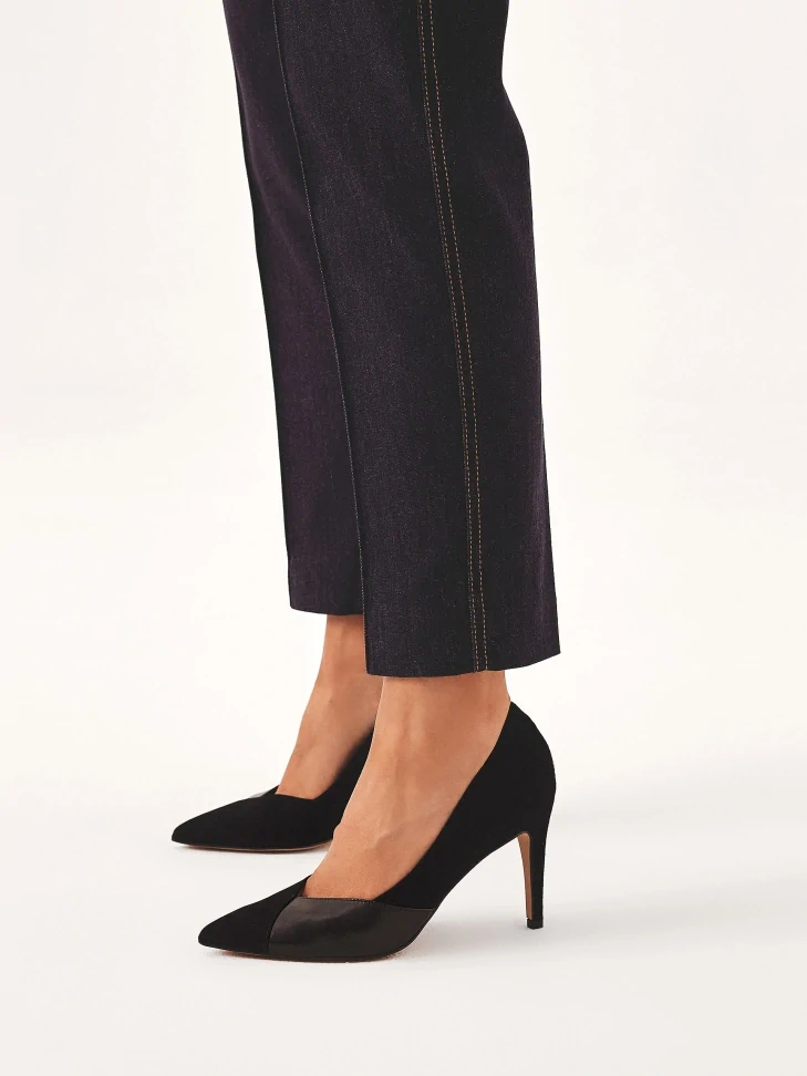 Kazar Black Suede And Smooth Leather Pumps