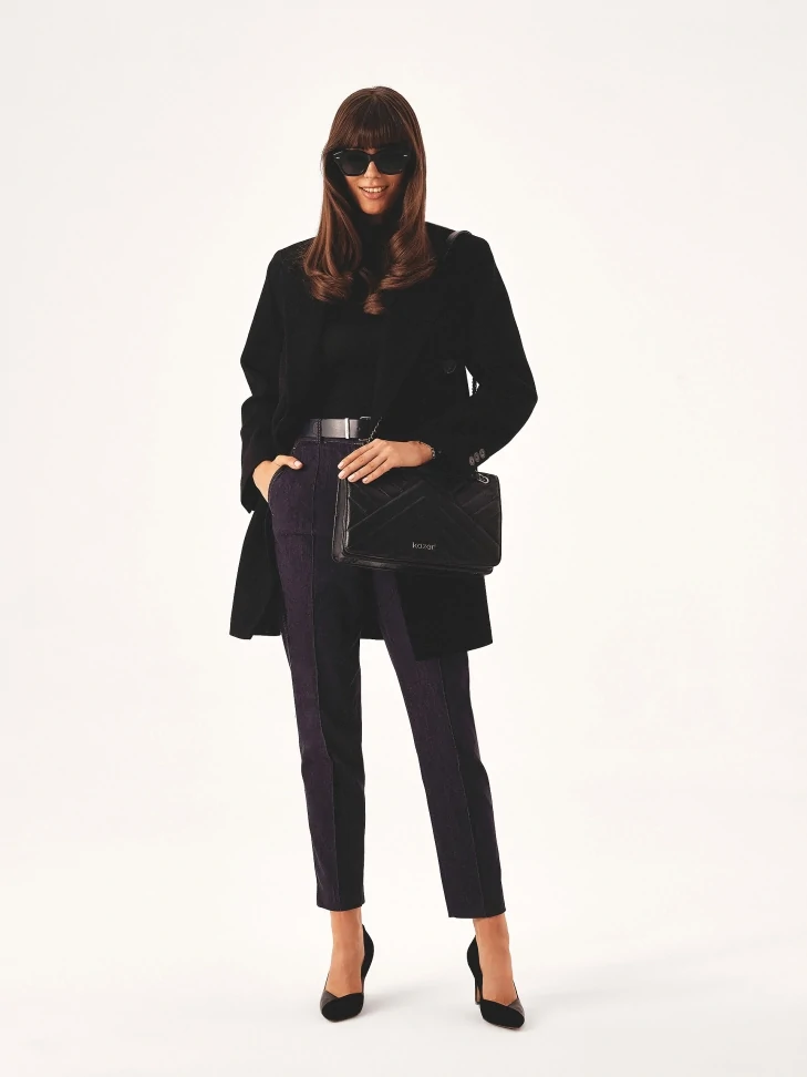 Kazar Black Suede And Smooth Leather Pumps