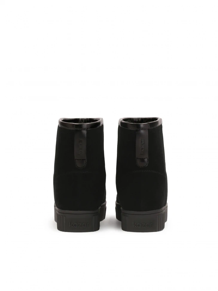 Kazar Black Suede Ankle Snow Boots