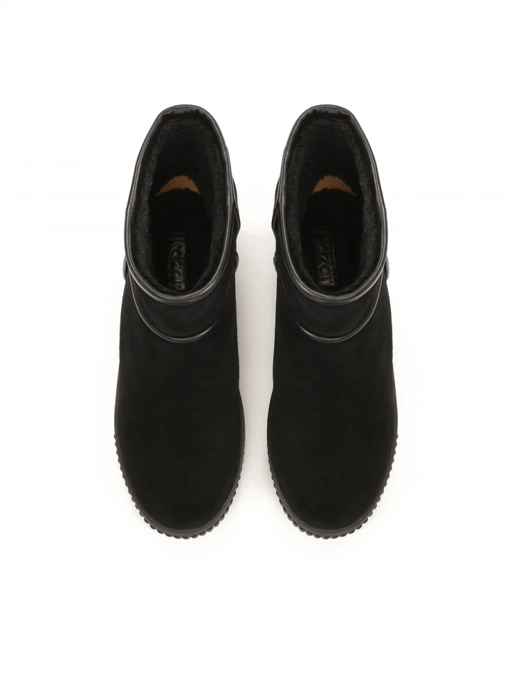 Kazar Black Suede Ankle Snow Boots