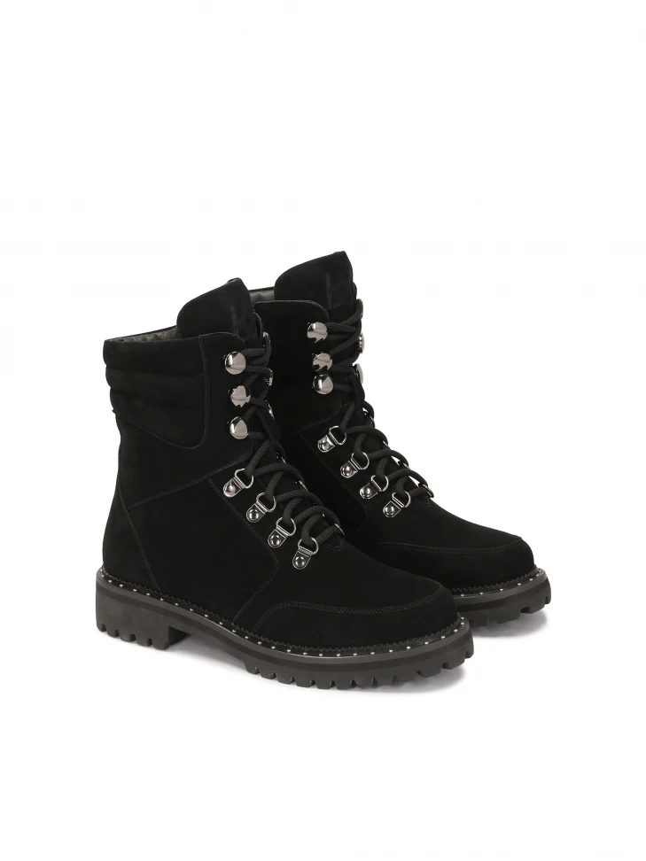 Kazar Black Suede Boots With High Upper
