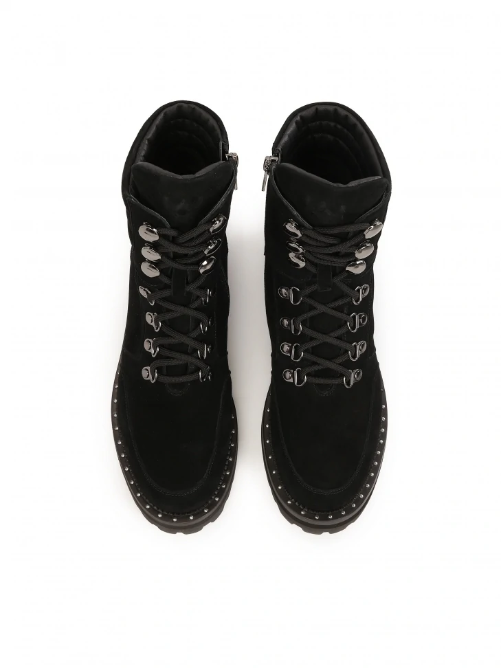 Kazar Black Suede Boots With High Upper
