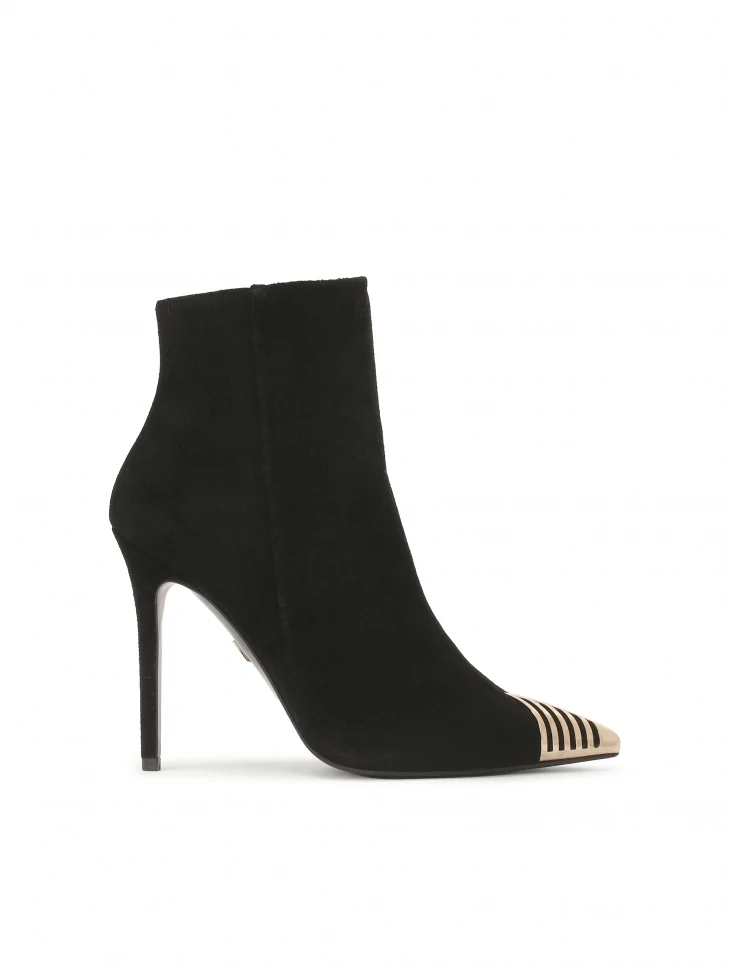 kazar Black suede boots with metal toes