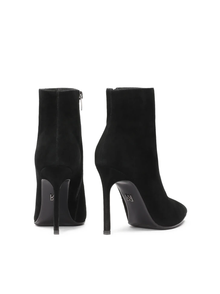 Kazar Black Suede Boots With Pointed Toe Nose