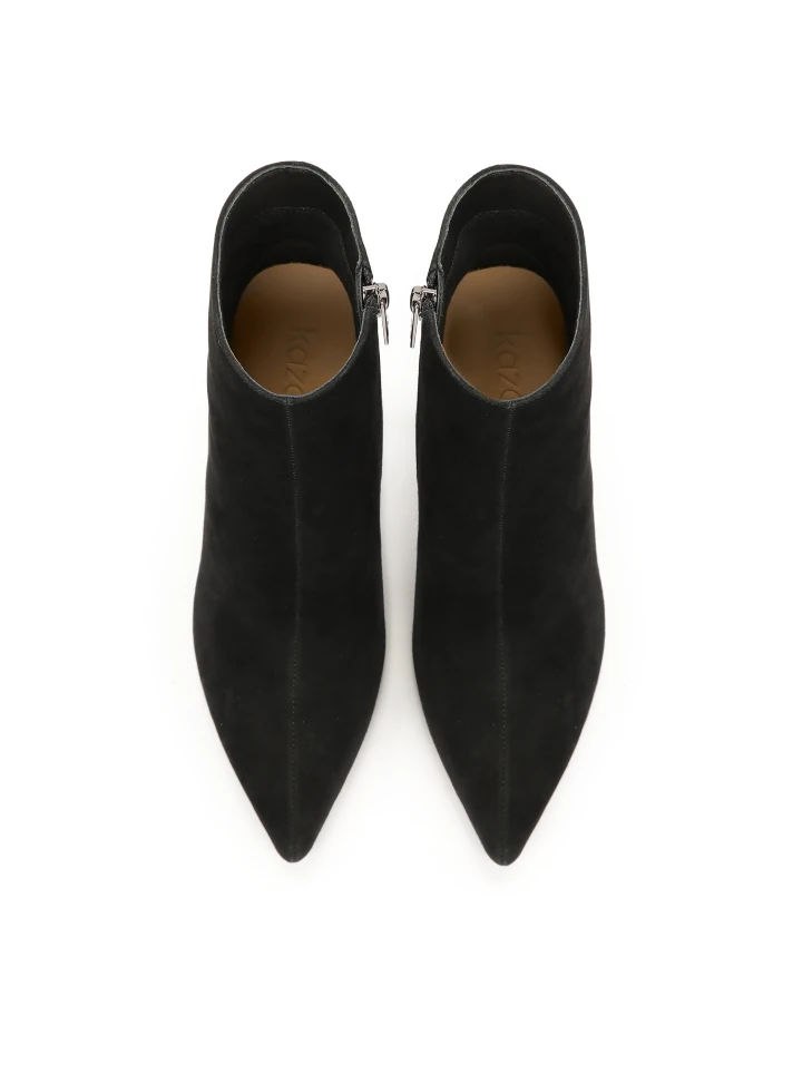 Kazar Black Suede Boots With Pointed Toe Nose