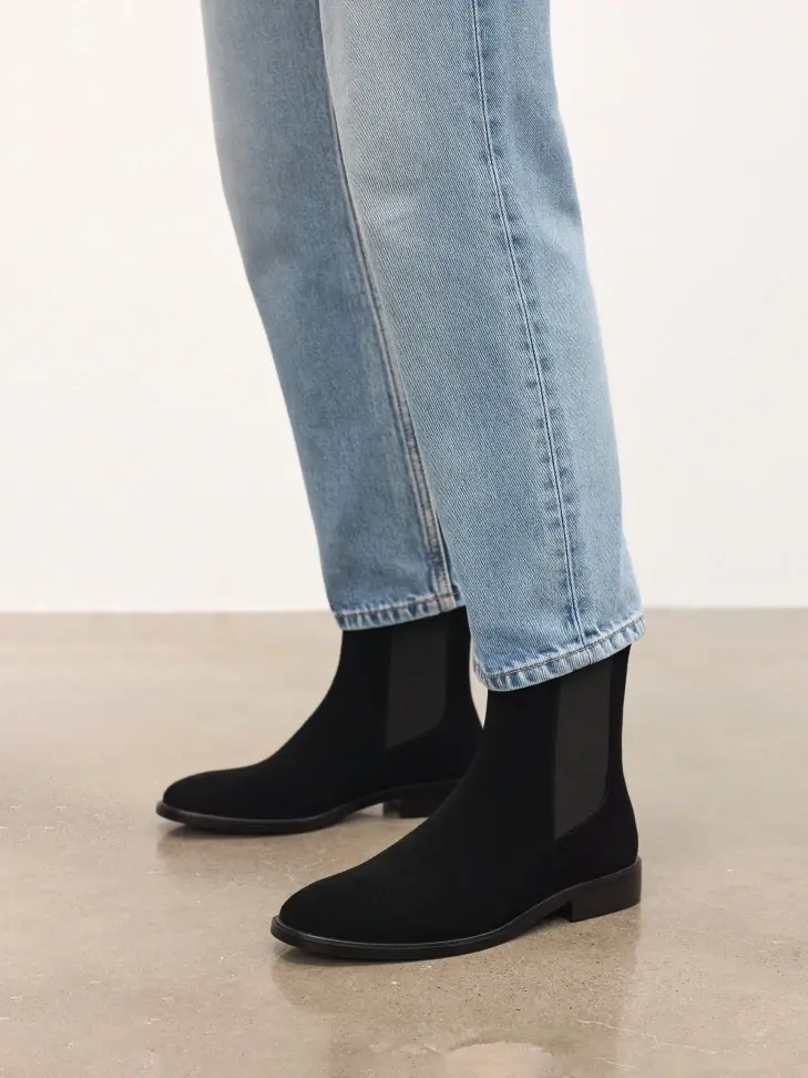 Kazar Black Suede Chelsea Boots