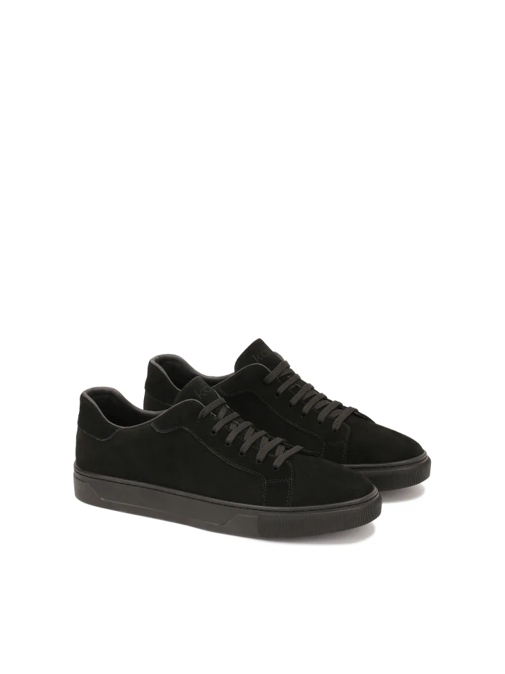 Kazar Black Suede Lace-up Sneakers