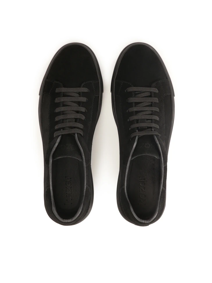 Kazar Black Suede Lace-up Sneakers