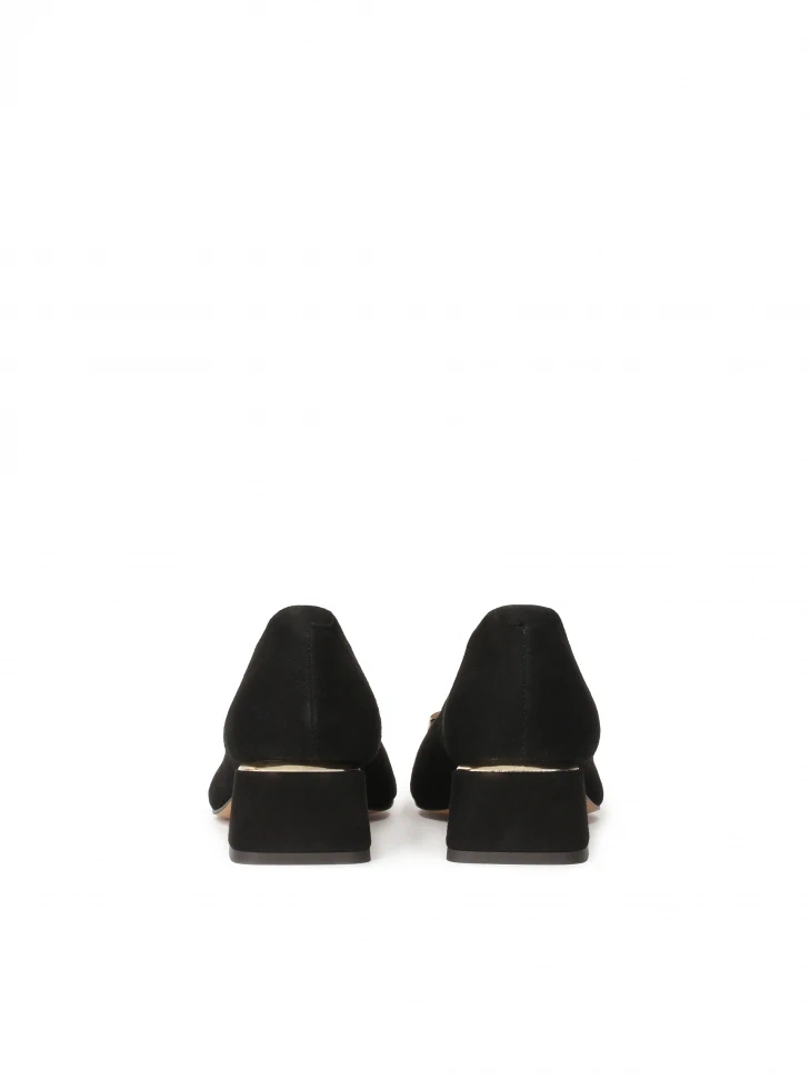 Kazar Black Suede Low-heeled Pumps
