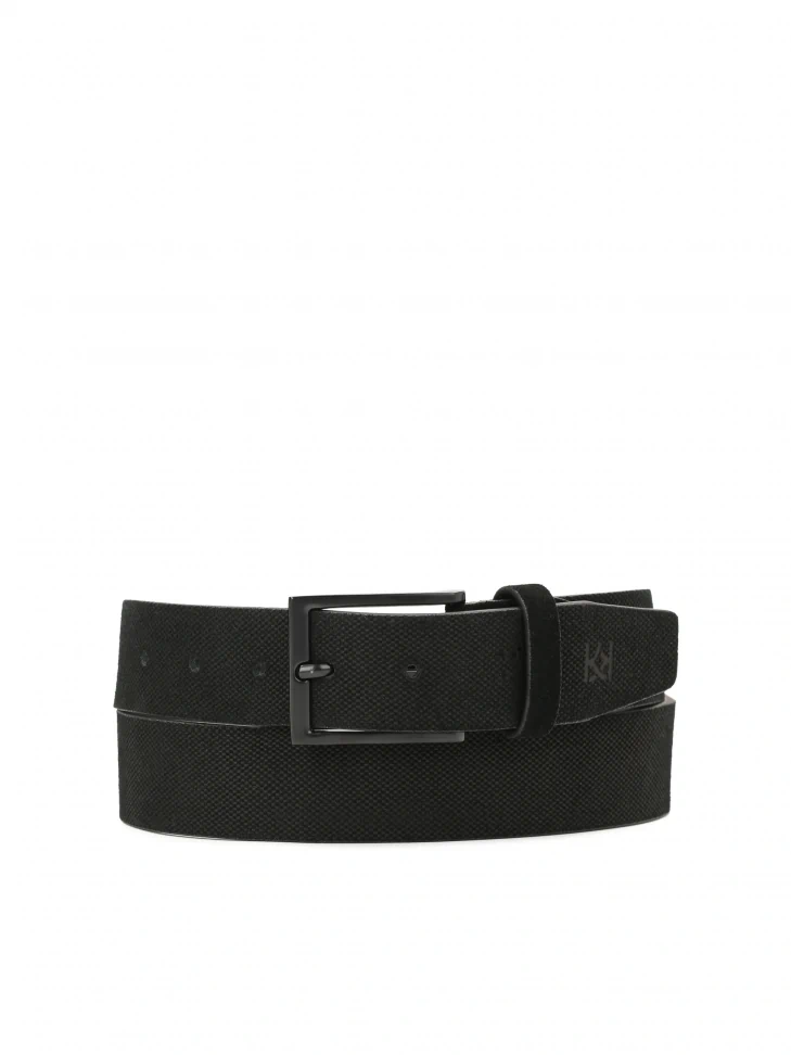 kazar Black suede men's belt