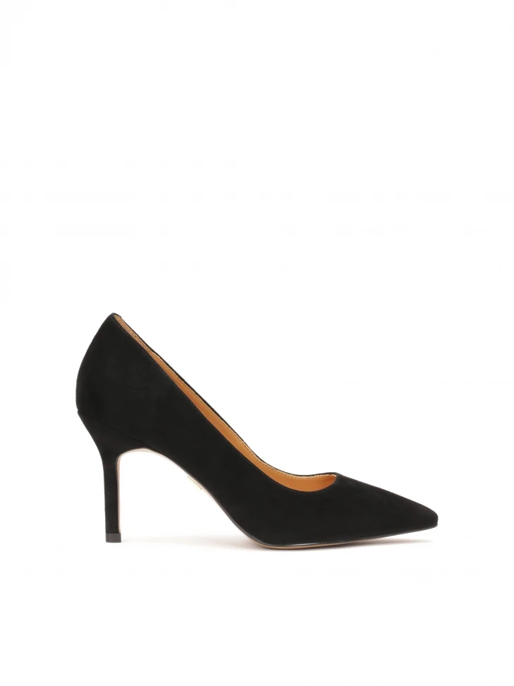 kazar Black suede minimal pumps