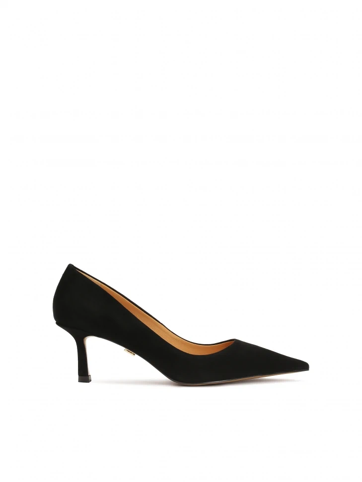 kazar Black suede minimal pumps