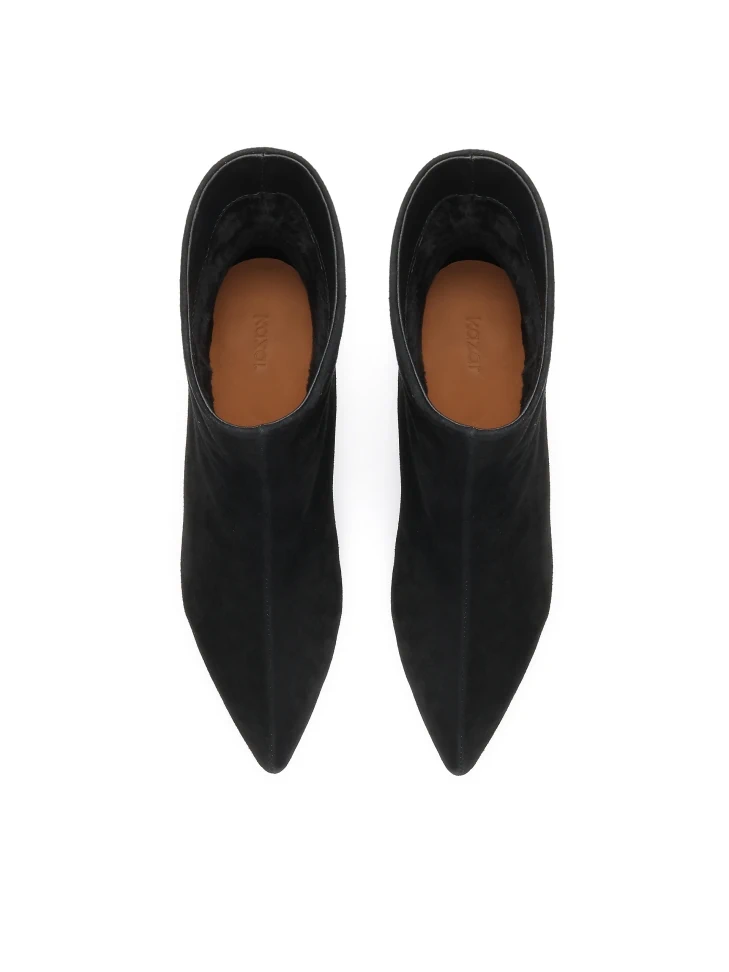 Kazar Black Suede Monogrammed Boots From KAZAR