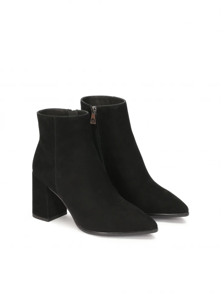 Kazar Black Suede Pointed-toe Boots