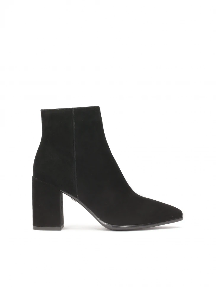 kazar Black suede pointed-toe boots