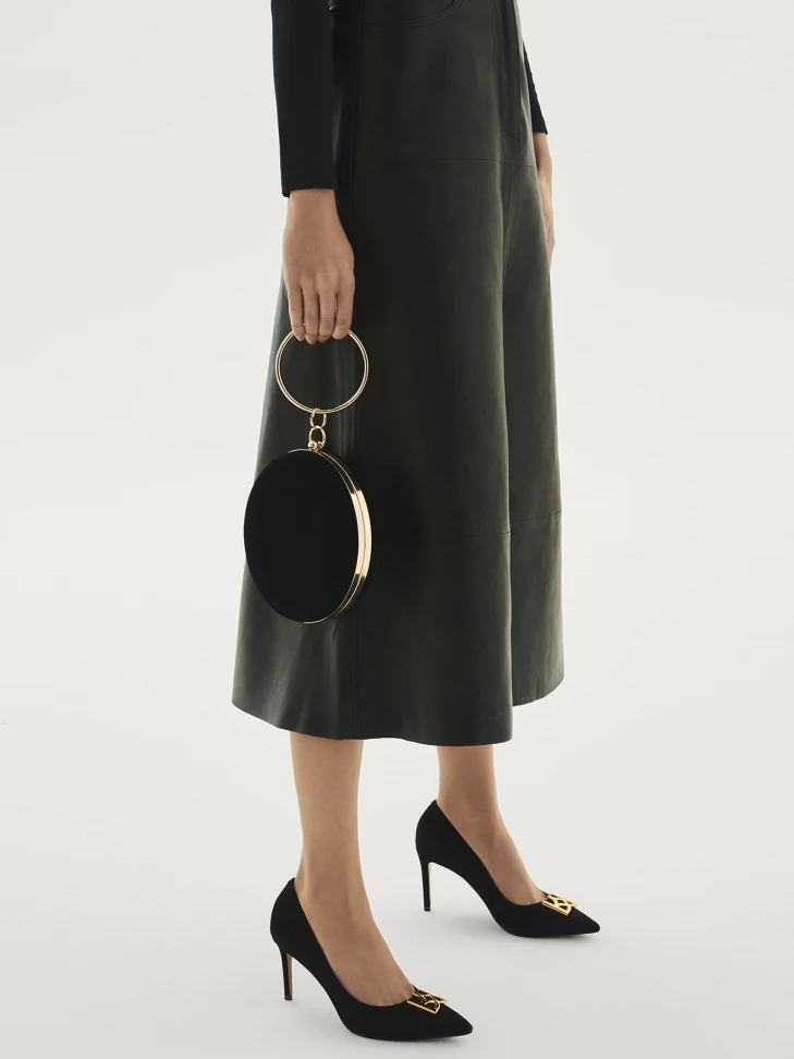 Kazar Black Suede Pumps With A Large Monogram
