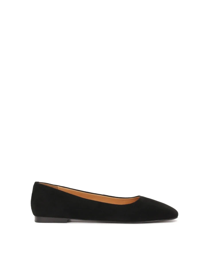 kazar Black suede pumps with square front