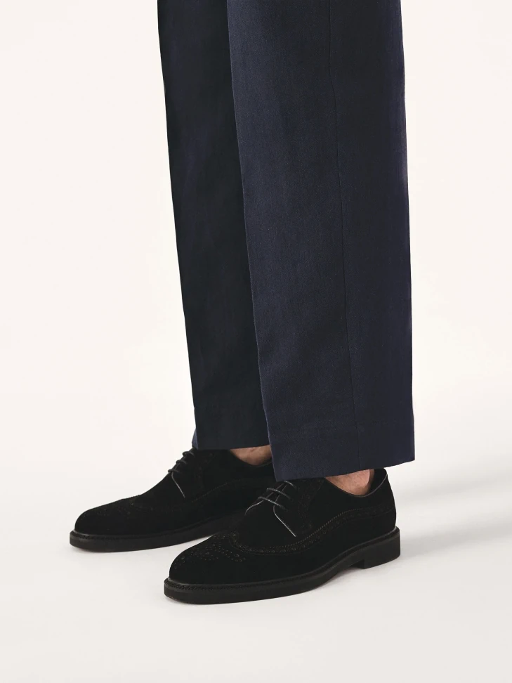 Kazar Black Suede Shoes With Decoration