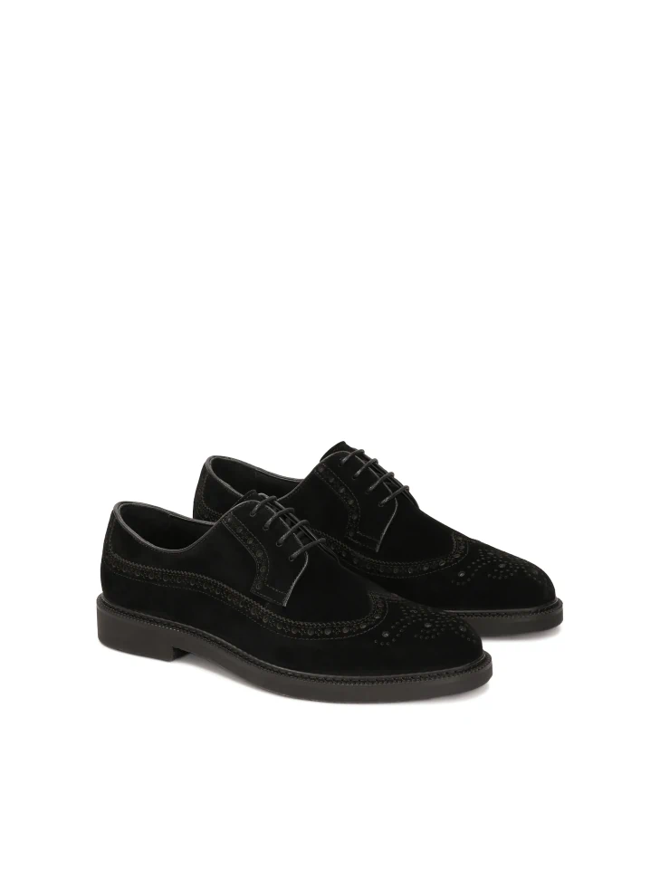 Kazar Black Suede Shoes With Decoration