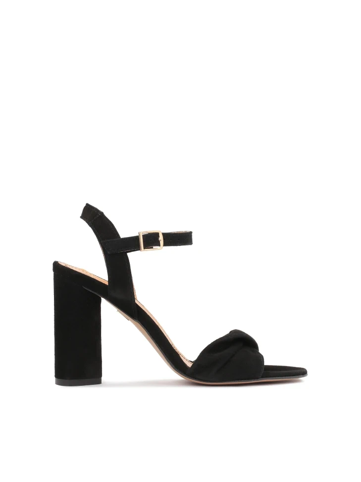 kazar Black suede wide strap sandals