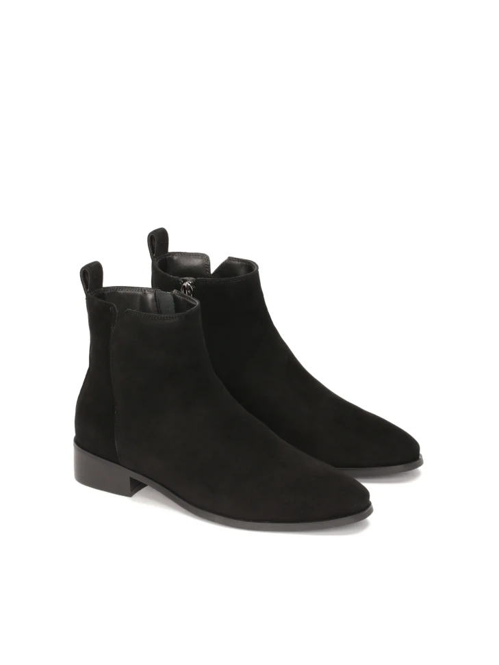 Kazar Black Suede Zip-up Boots